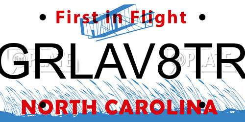 GRLAV8TR North Carolina License Plate