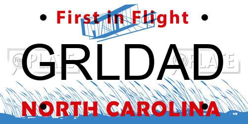 GRLDAD North Carolina License Plate