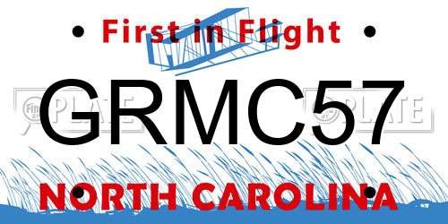 GRMC57 North Carolina License Plate