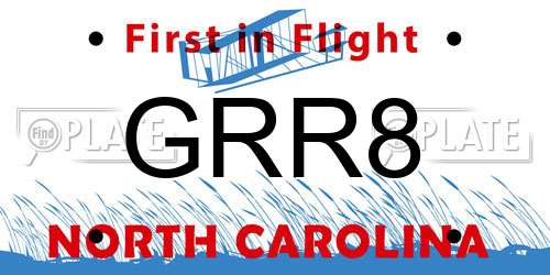 GRR8 North Carolina License Plate