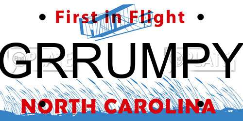GRRUMPY North Carolina License Plate