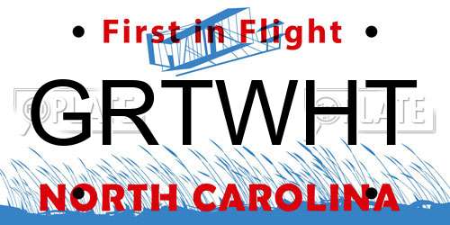 GRTWHT North Carolina License Plate