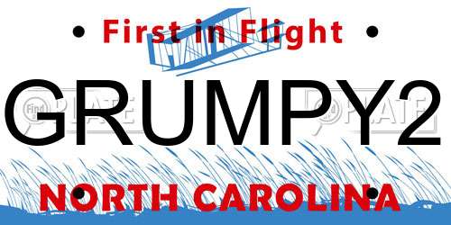 GRUMPY2 North Carolina License Plate