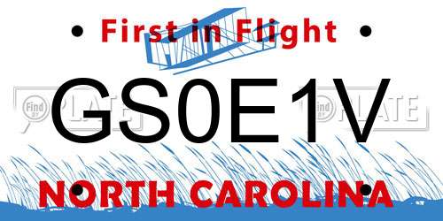 GS0E1V North Carolina License Plate