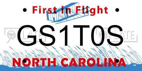 GS1T0S North Carolina License Plate