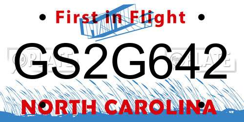 GS2G642 North Carolina License Plate