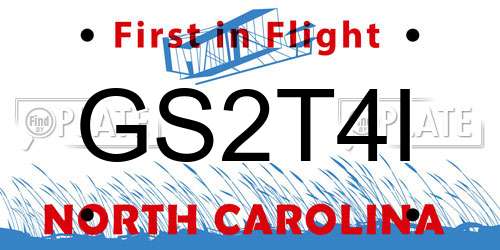 GS2T4I North Carolina License Plate