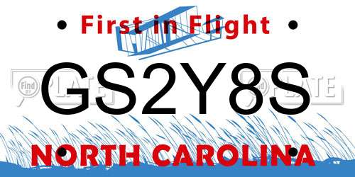 GS2Y8S North Carolina License Plate