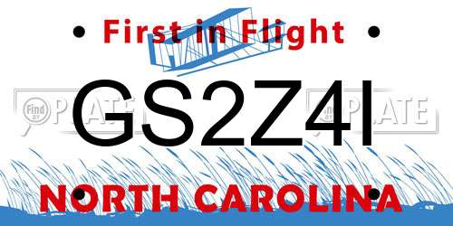GS2Z4I North Carolina License Plate