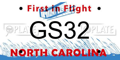 GS32 North Carolina License Plate