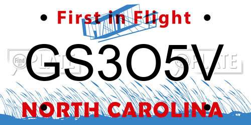 GS3O5V North Carolina License Plate