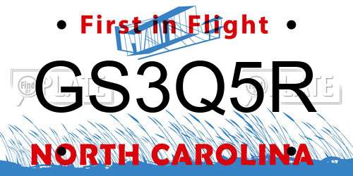 GS3Q5R North Carolina License Plate