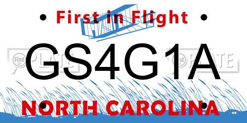 GS4G1A North Carolina License Plate