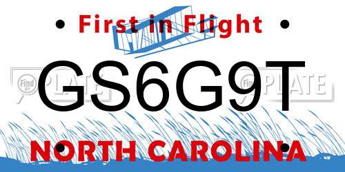 GS6G9T North Carolina License Plate