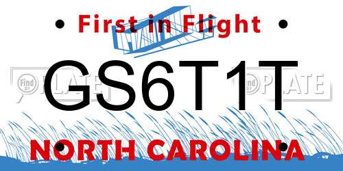GS6T1T North Carolina License Plate