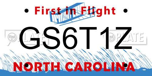 GS6T1Z North Carolina License Plate