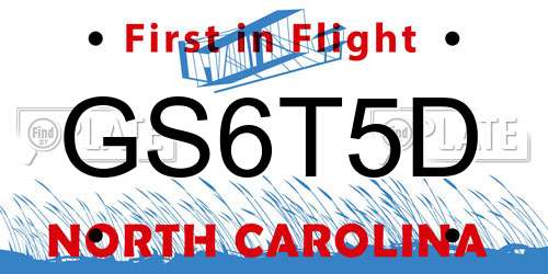 GS6T5D North Carolina License Plate