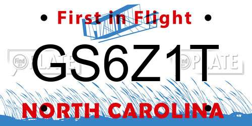 GS6Z1T North Carolina License Plate