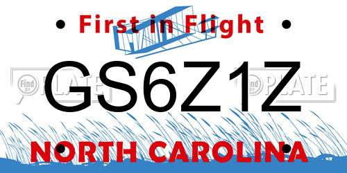 GS6Z1Z North Carolina License Plate