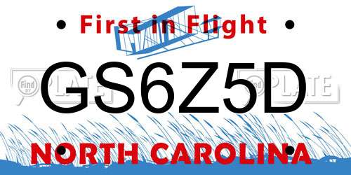 GS6Z5D North Carolina License Plate