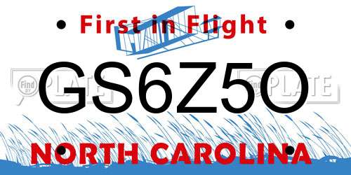 GS6Z5O North Carolina License Plate