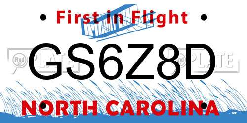 GS6Z8D North Carolina License Plate