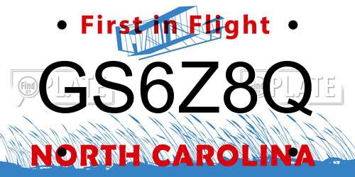 GS6Z8Q North Carolina License Plate