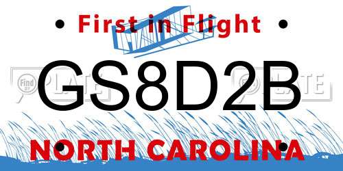 GS8D2B North Carolina License Plate