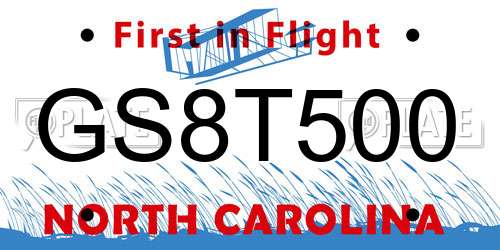 GS8T500 North Carolina License Plate