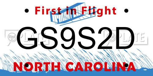GS9S2D North Carolina License Plate