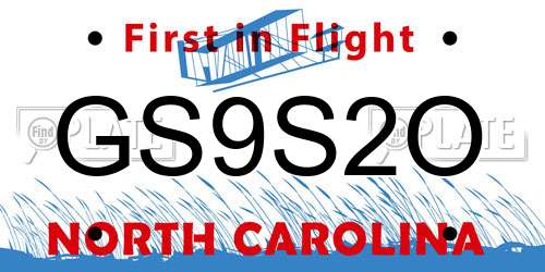 GS9S2O North Carolina License Plate