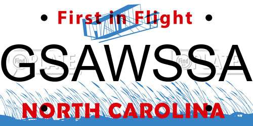 GSAWSSA North Carolina License Plate