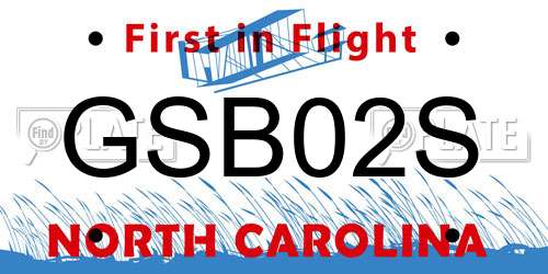 GSB02S North Carolina License Plate