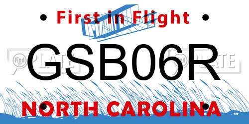 GSB06R North Carolina License Plate