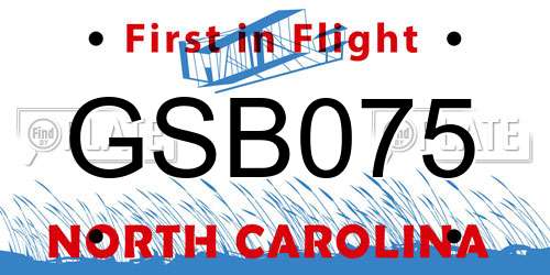 GSB075 North Carolina License Plate
