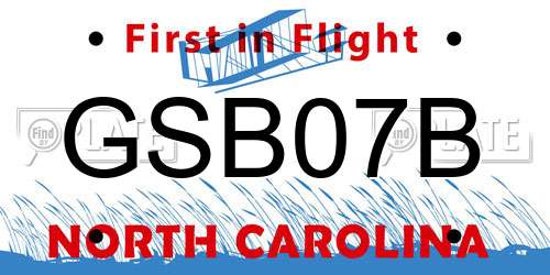GSB07B North Carolina License Plate