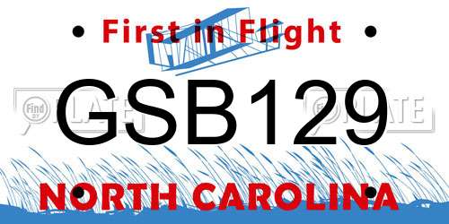 GSB129 North Carolina License Plate