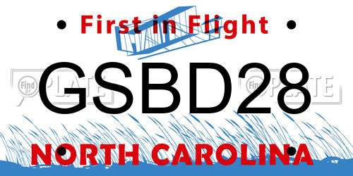 GSBD28 North Carolina License Plate