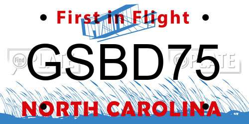 GSBD75 North Carolina License Plate