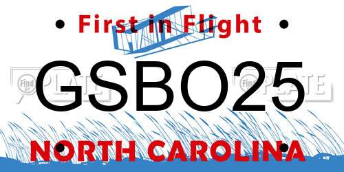 GSBO25 North Carolina License Plate