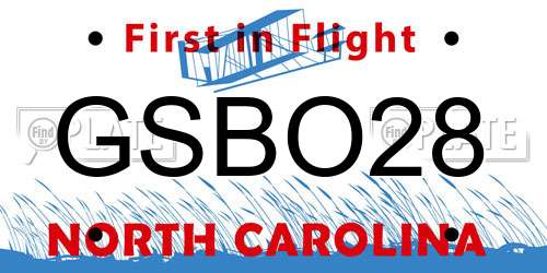 GSBO28 North Carolina License Plate
