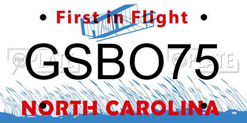 GSBO75 North Carolina License Plate