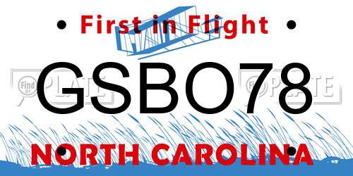 GSBO78 North Carolina License Plate