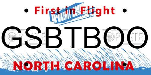 GSBTBOO North Carolina License Plate