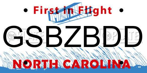 GSBZBDD North Carolina License Plate