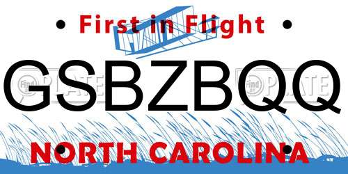 GSBZBQQ North Carolina License Plate