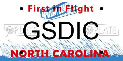 GSDIC North Carolina License Plate