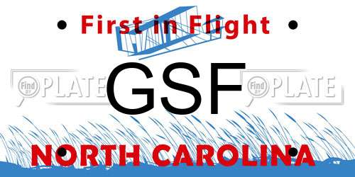 GSF North Carolina License Plate