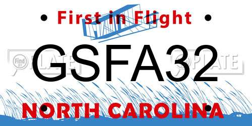 GSFA32 North Carolina License Plate