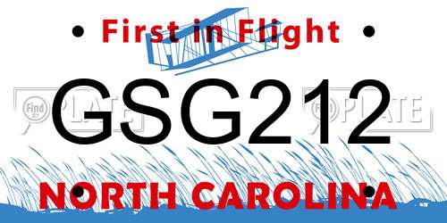GSG212 North Carolina License Plate